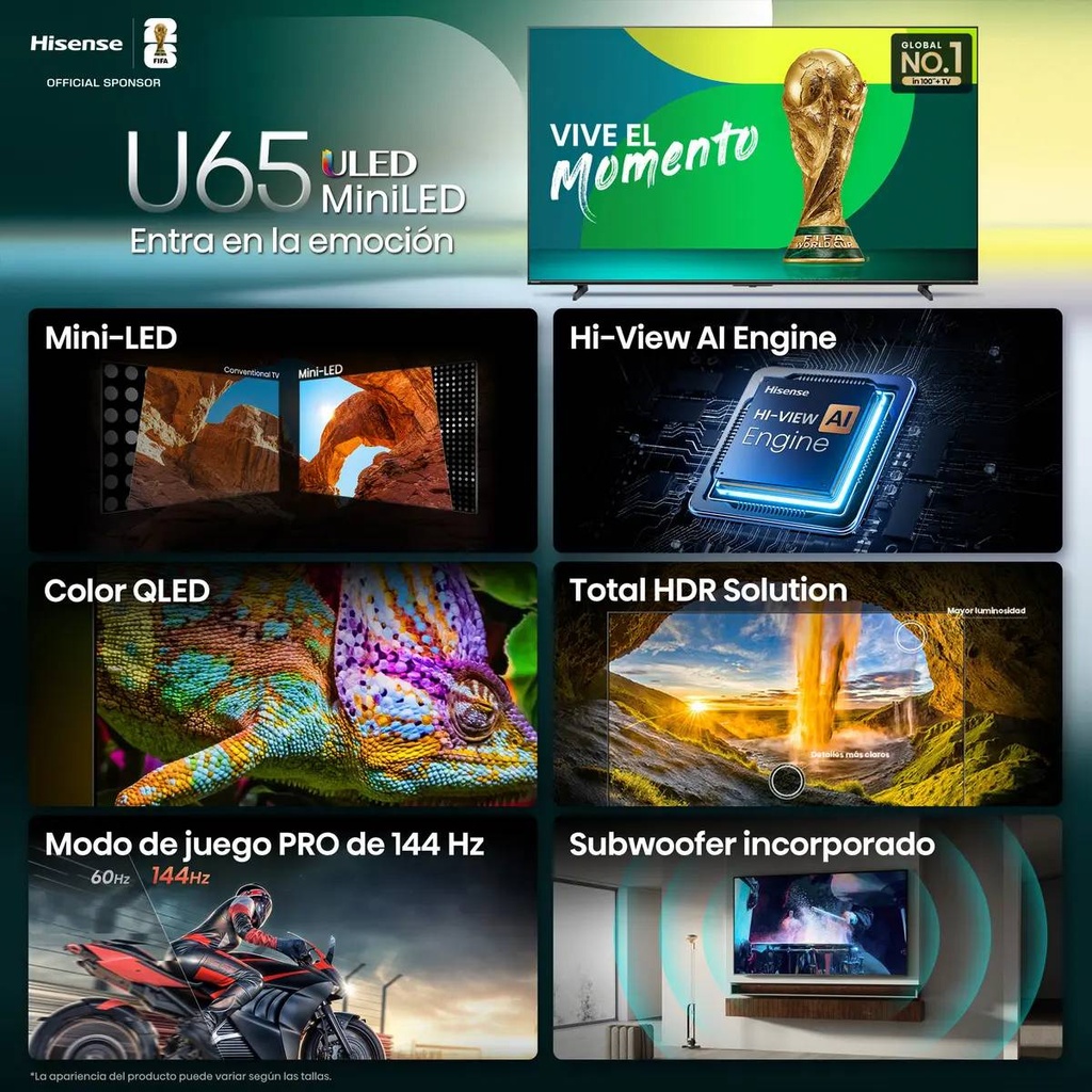 Televisión Hisense 55U65QFM — 2