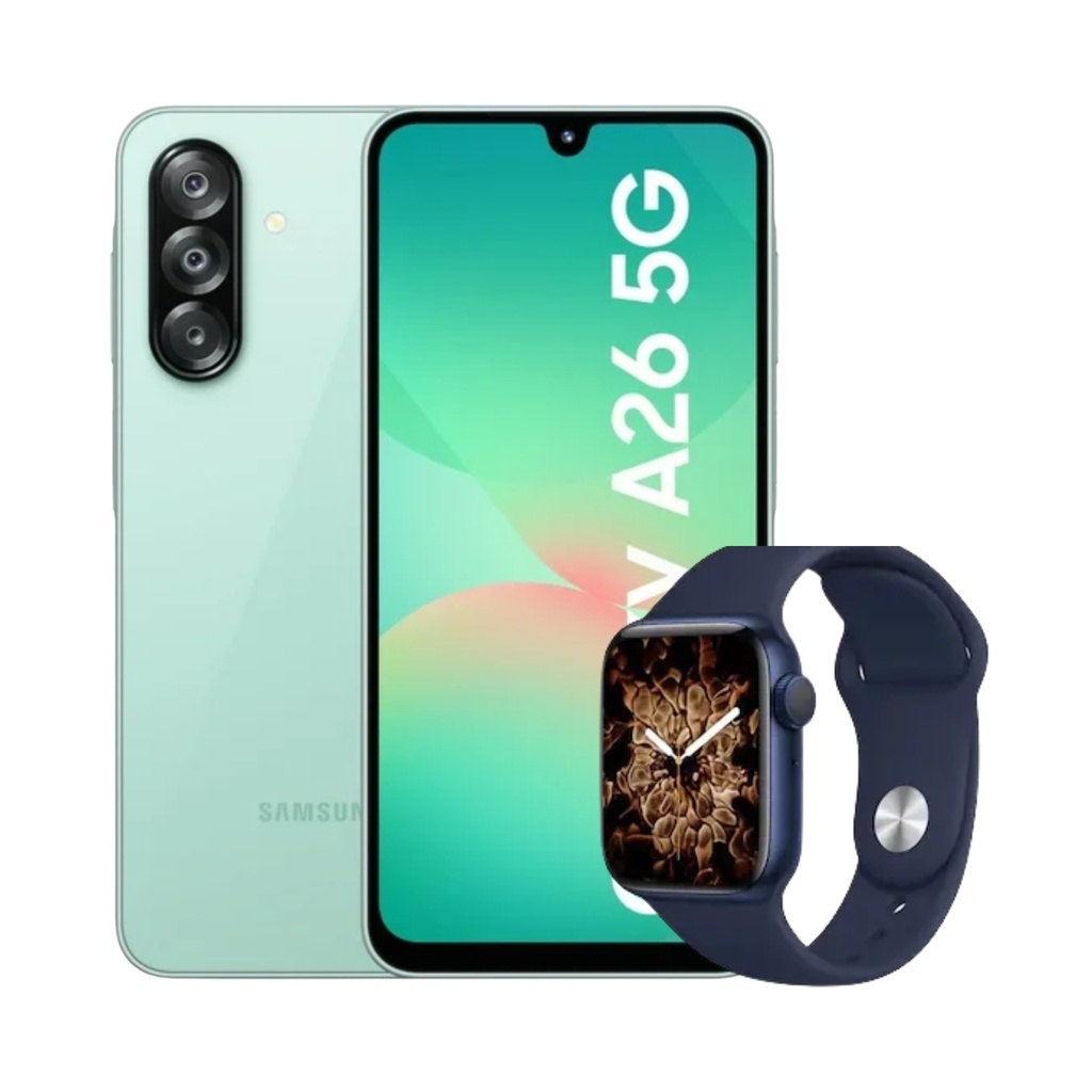Combo Samsung Galaxy A26 5G 8+256 GB (Latin) (Verde Menta) + Smartwatch T500