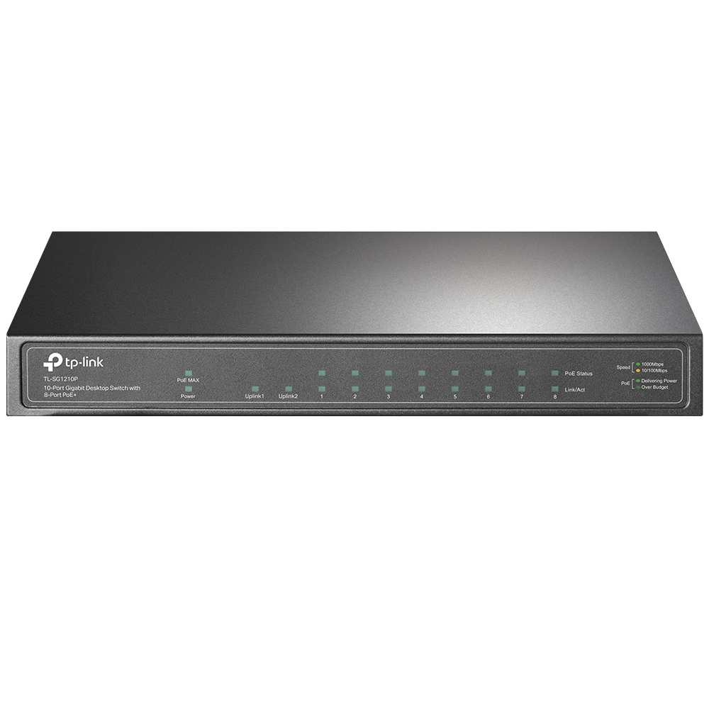 [Swit-MT-0024094] Switch no Administrable de 10 Puertos Gigabi TP-LINK TL-SG1210P (Gris)